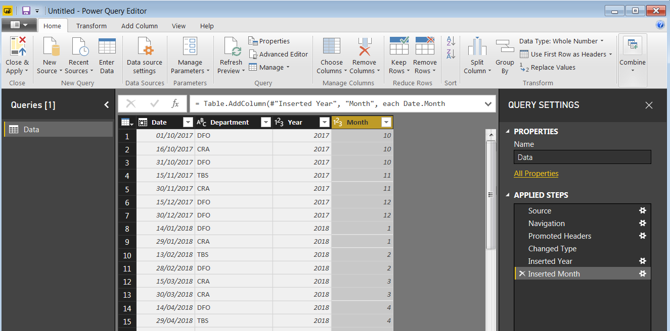 Completed query